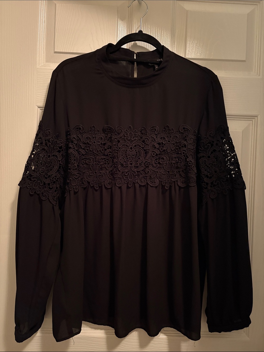 Express Black Crewneck Blouse